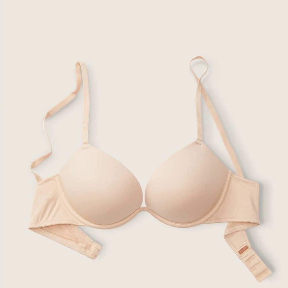 Pink Smooth Wear Everywhere Super Push Up Bra in Beige